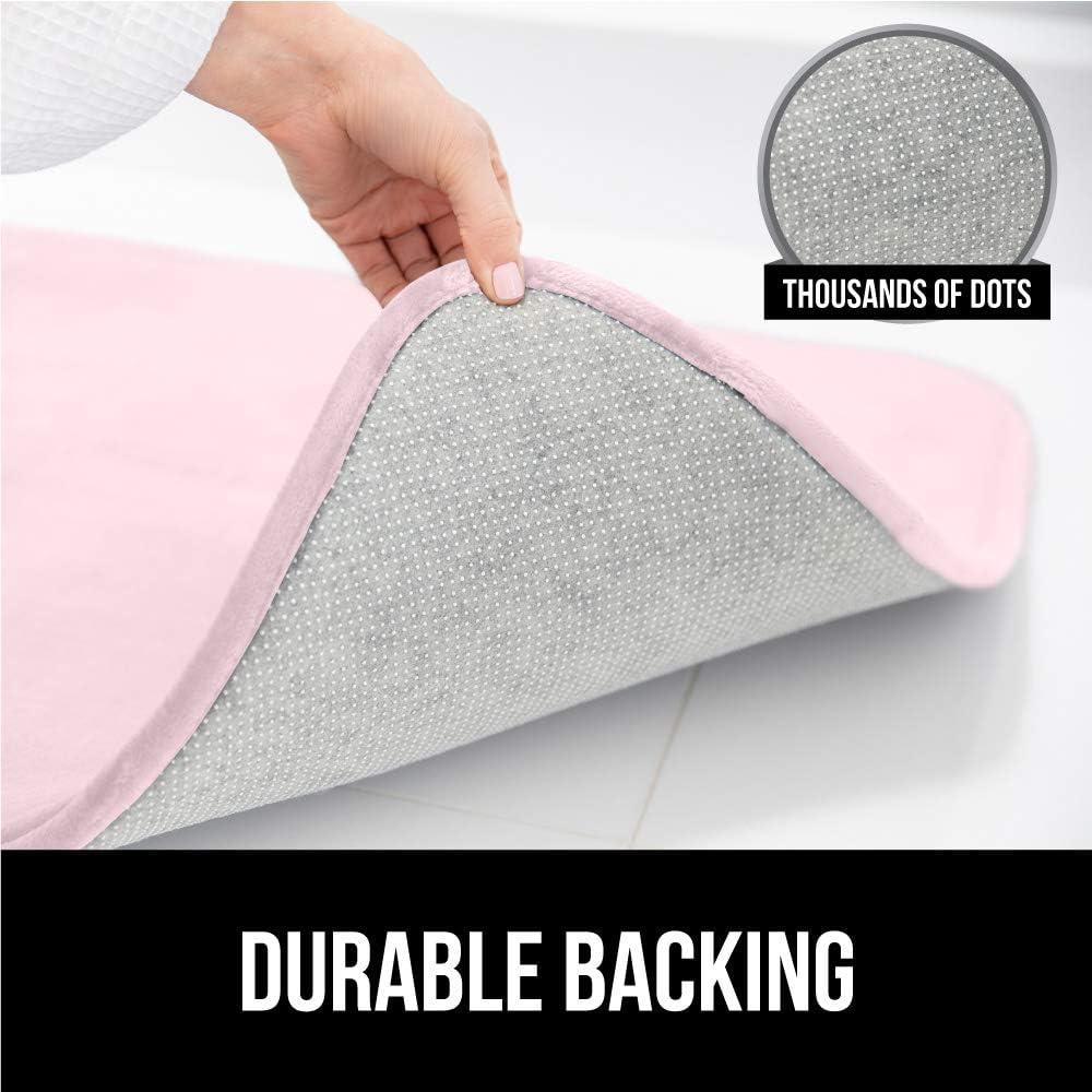 imageGORILLA GRIP Thick Memory Foam Toilet Rug for Bathroom Square Shaped Washable Soft Absorbent Velvet Topside Floor Mats Machine Wash Cushioned Luxury Rugs for Bath Room 225x195 Graphite GrayPink