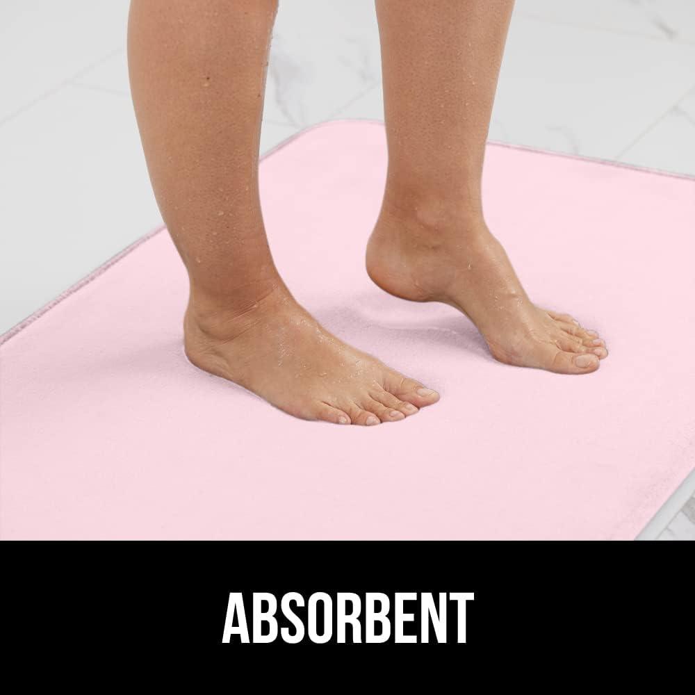 imageGORILLA GRIP Thick Memory Foam Toilet Rug for Bathroom Square Shaped Washable Soft Absorbent Velvet Topside Floor Mats Machine Wash Cushioned Luxury Rugs for Bath Room 225x195 Graphite GrayPink