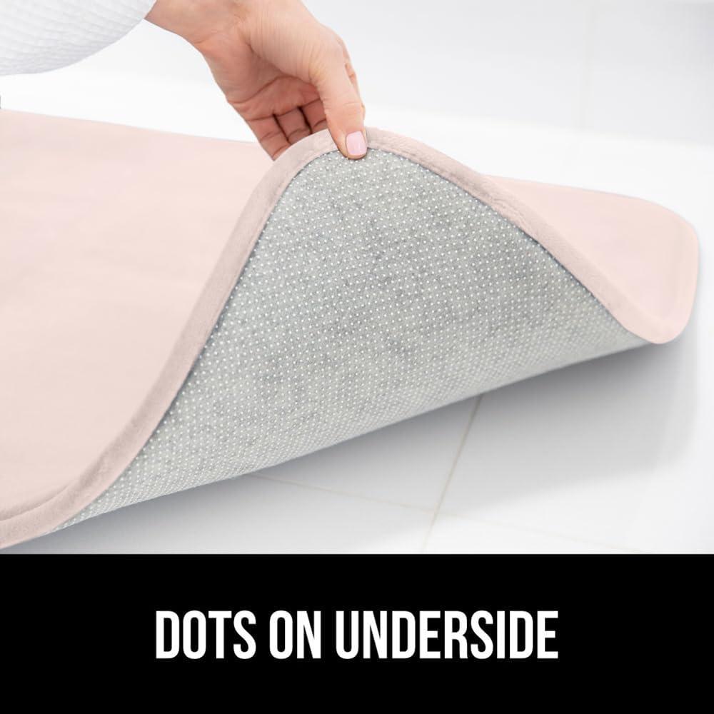 imageGORILLA GRIP Thick Memory Foam Toilet Rug for Bathroom Square Shaped Washable Soft Absorbent Velvet Topside Floor Mats Machine Wash Cushioned Luxury Rugs for Bath Room 225x195 Graphite GrayPink