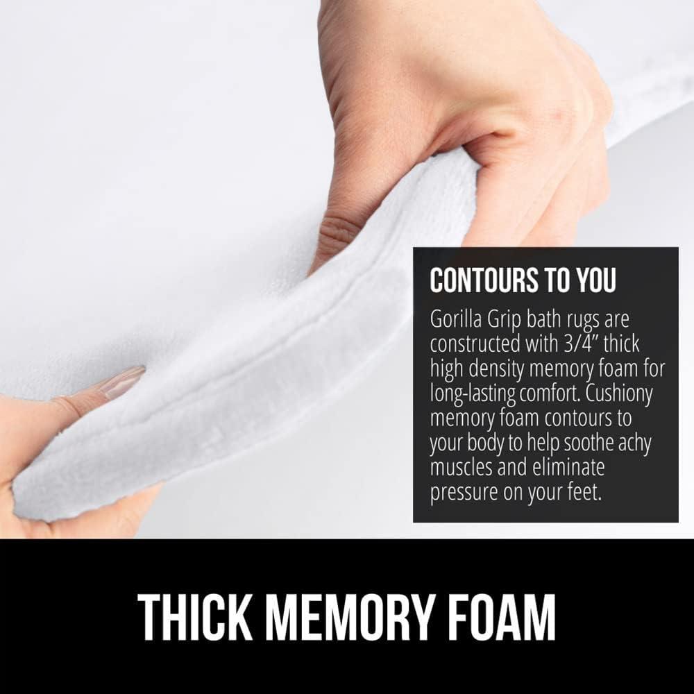 imageGORILLA GRIP Thick Memory Foam Toilet Rug for Bathroom Square Shaped Washable Soft Absorbent Velvet Topside Floor Mats Machine Wash Cushioned Luxury Rugs for Bath Room 225x195 Graphite GrayWhite