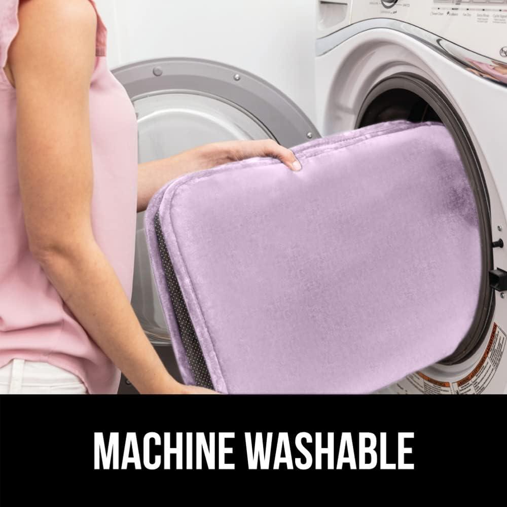 imageGORILLA GRIP Thick Memory Foam Toilet Rug for Bathroom Square Shaped Washable Soft Absorbent Velvet Topside Floor Mats Machine Wash Cushioned Luxury Rugs for Bath Room 225x195 Graphite GraySoft Purple