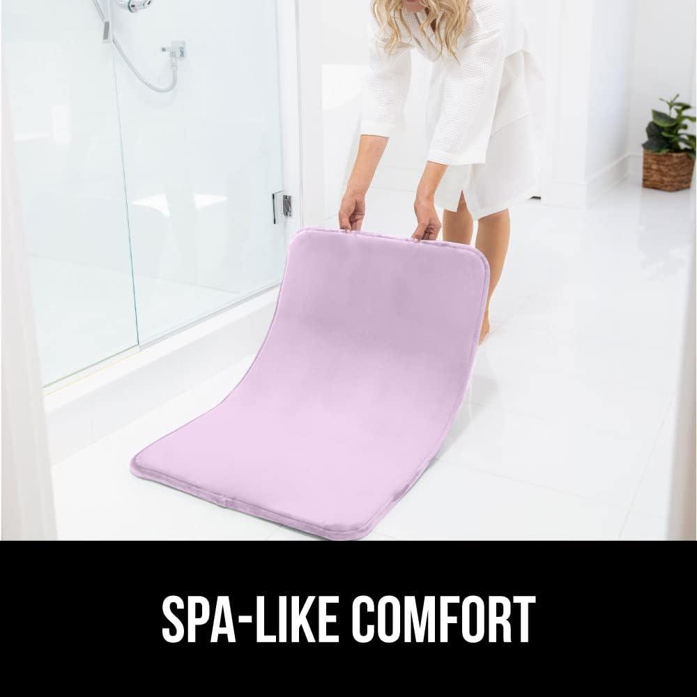 imageGORILLA GRIP Thick Memory Foam Toilet Rug for Bathroom Square Shaped Washable Soft Absorbent Velvet Topside Floor Mats Machine Wash Cushioned Luxury Rugs for Bath Room 225x195 Graphite GraySoft Purple