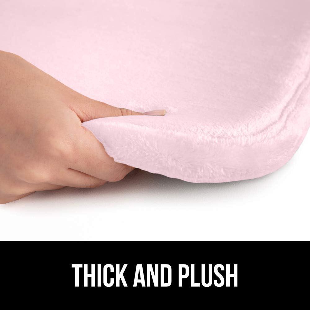 imageGORILLA GRIP Thick Memory Foam Toilet Rug for Bathroom Square Shaped Washable Soft Absorbent Velvet Topside Floor Mats Machine Wash Cushioned Luxury Rugs for Bath Room 225x195 Graphite GrayPink