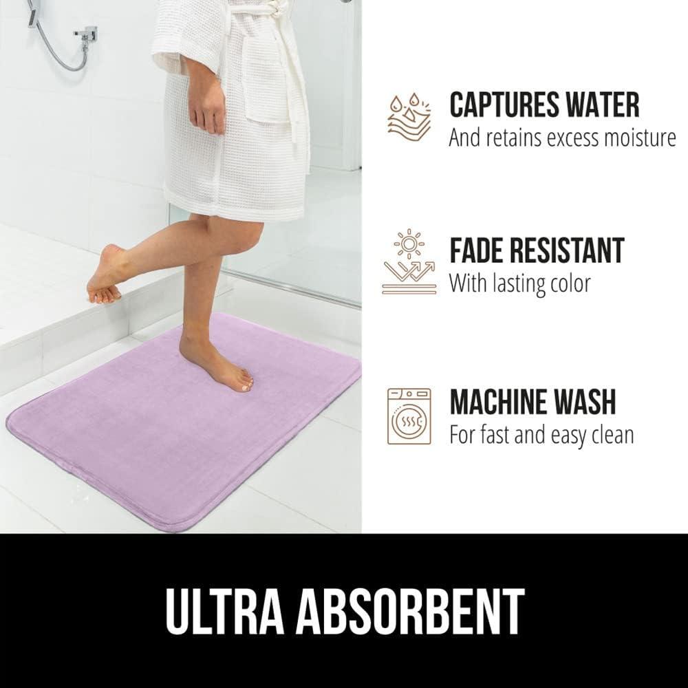 imageGORILLA GRIP Thick Memory Foam Toilet Rug for Bathroom Square Shaped Washable Soft Absorbent Velvet Topside Floor Mats Machine Wash Cushioned Luxury Rugs for Bath Room 225x195 Graphite GraySoft Purple
