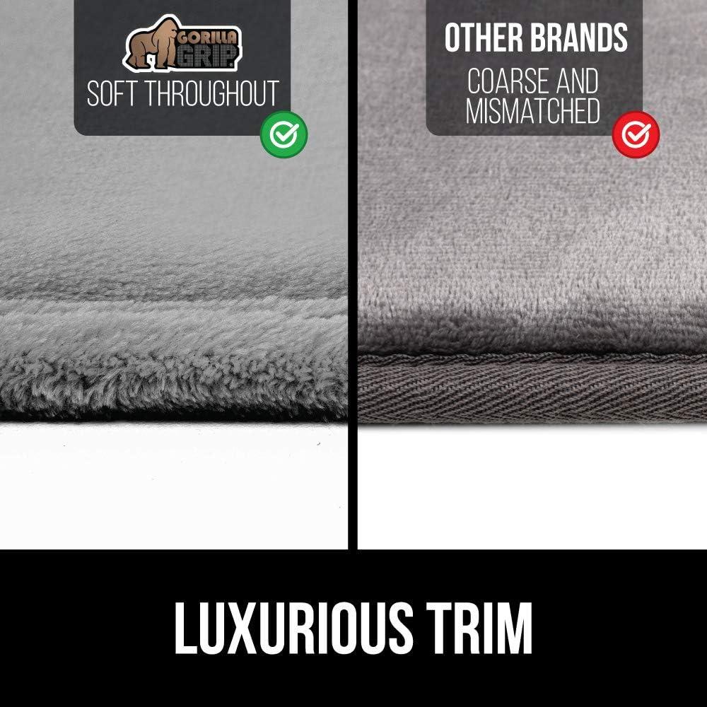imageGORILLA GRIP Thick Memory Foam Toilet Rug for Bathroom Square Shaped Washable Soft Absorbent Velvet Topside Floor Mats Machine Wash Cushioned Luxury Rugs for Bath Room 225x195 Graphite GrayPink
