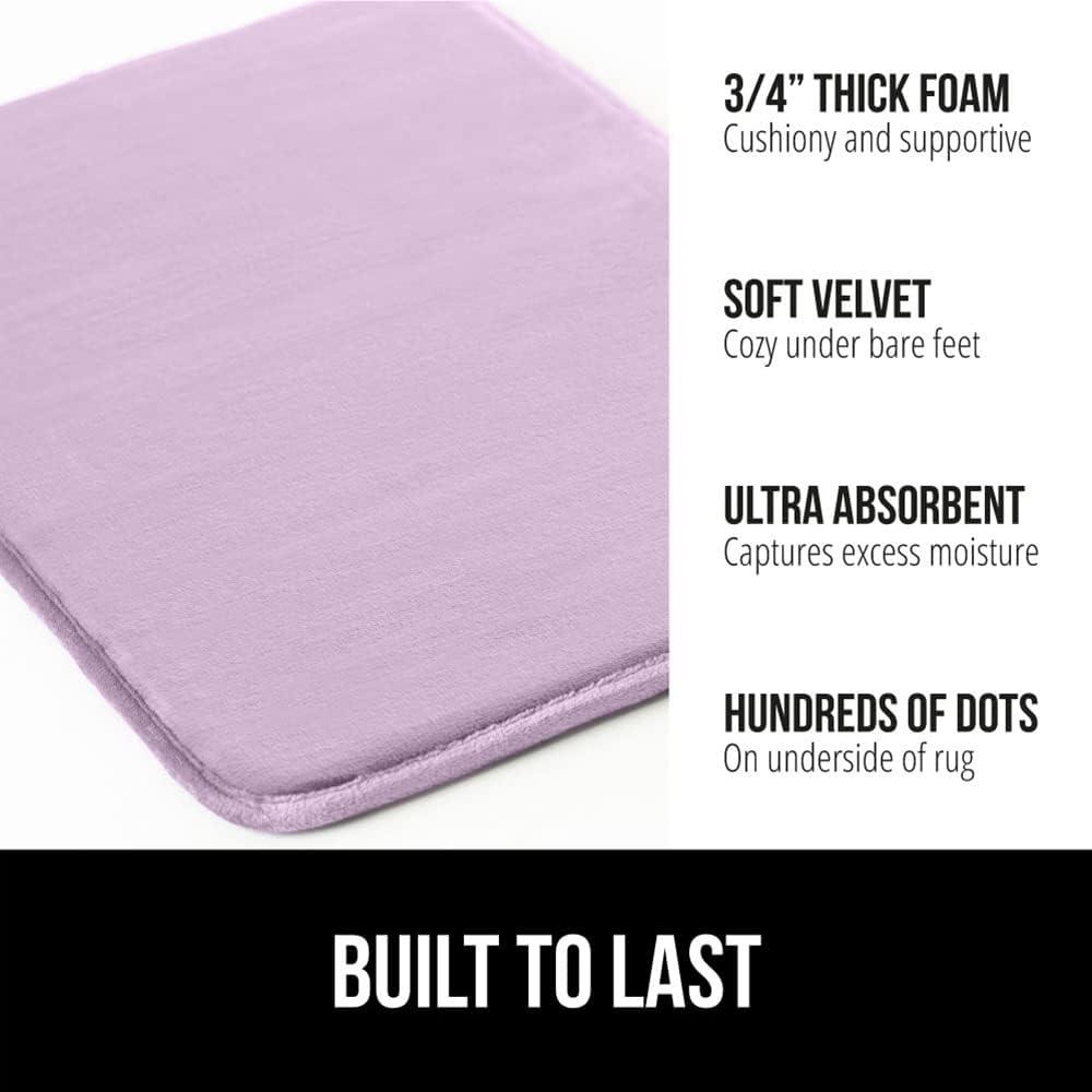 imageGORILLA GRIP Thick Memory Foam Toilet Rug for Bathroom Square Shaped Washable Soft Absorbent Velvet Topside Floor Mats Machine Wash Cushioned Luxury Rugs for Bath Room 225x195 Graphite GraySoft Purple