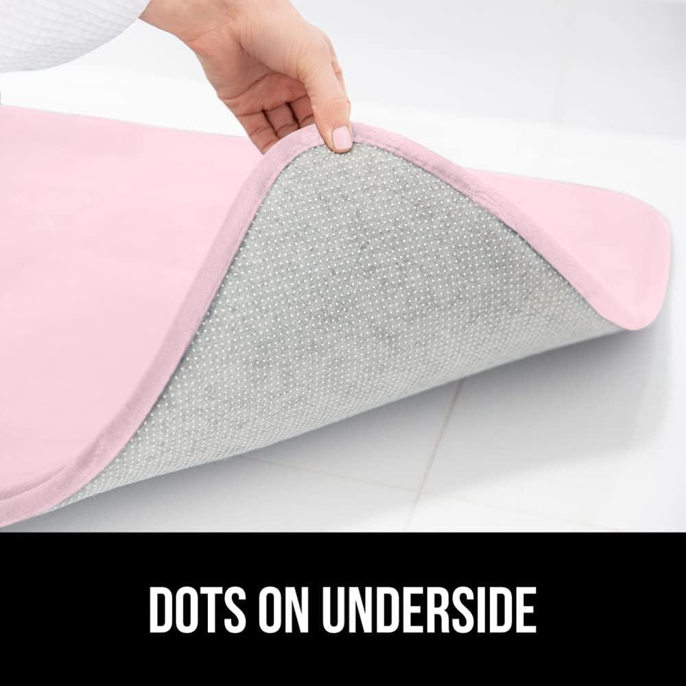 imageGORILLA GRIP Thick Memory Foam Toilet Rug for Bathroom Square Shaped Washable Soft Absorbent Velvet Topside Floor Mats Machine Wash Cushioned Luxury Rugs for Bath Room 225x195 Graphite GrayPink