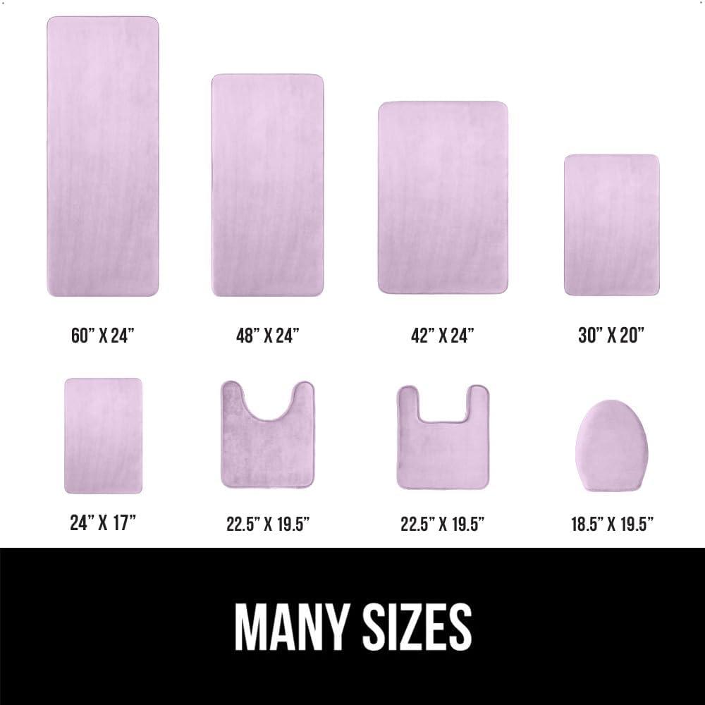 imageGORILLA GRIP Thick Memory Foam Toilet Rug for Bathroom Square Shaped Washable Soft Absorbent Velvet Topside Floor Mats Machine Wash Cushioned Luxury Rugs for Bath Room 225x195 Graphite GraySoft Purple