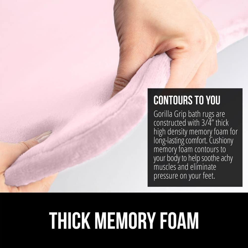 imageGORILLA GRIP Thick Memory Foam Toilet Rug for Bathroom Square Shaped Washable Soft Absorbent Velvet Topside Floor Mats Machine Wash Cushioned Luxury Rugs for Bath Room 225x195 Graphite GrayPink