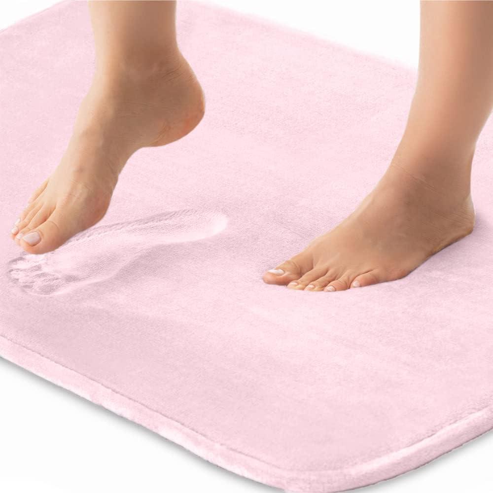 imageGORILLA GRIP Thick Memory Foam Toilet Rug for Bathroom Square Shaped Washable Soft Absorbent Velvet Topside Floor Mats Machine Wash Cushioned Luxury Rugs for Bath Room 225x195 Graphite GrayPink