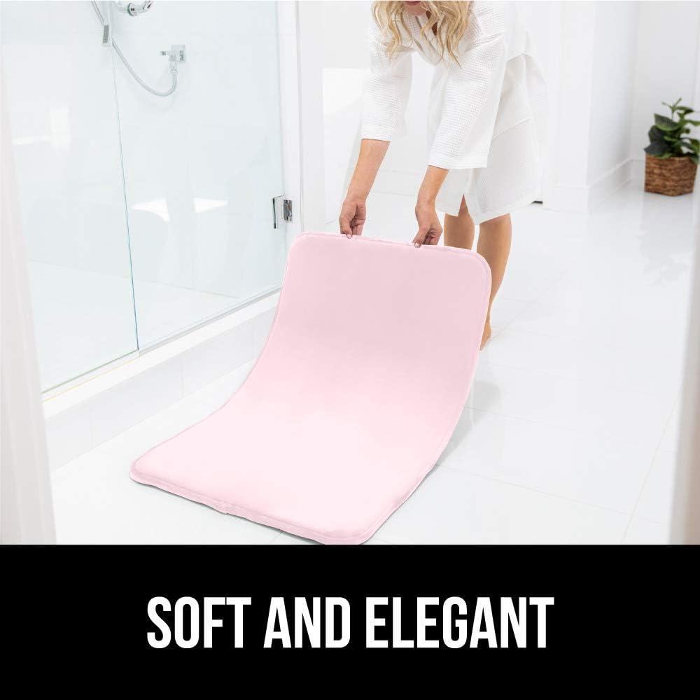 imageGORILLA GRIP Thick Memory Foam Toilet Rug for Bathroom Square Shaped Washable Soft Absorbent Velvet Topside Floor Mats Machine Wash Cushioned Luxury Rugs for Bath Room 225x195 Graphite GrayPink