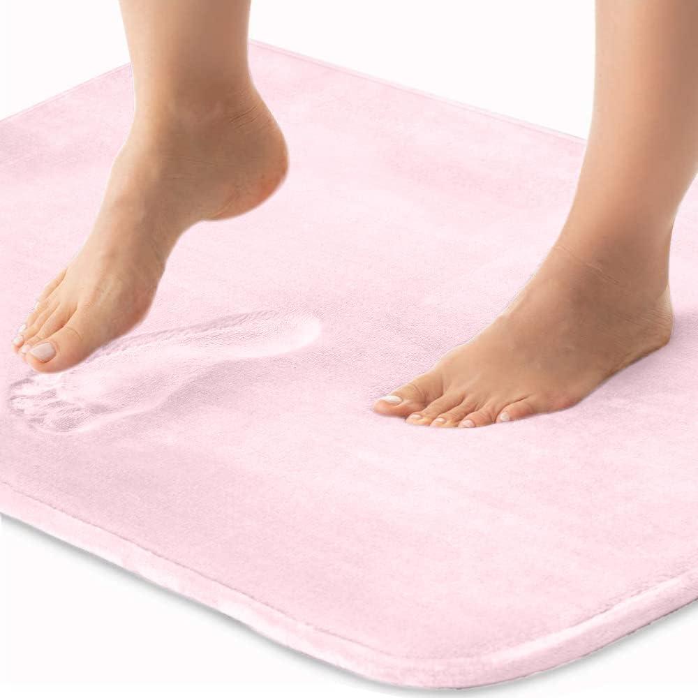 imageGORILLA GRIP Thick Memory Foam Toilet Rug for Bathroom Square Shaped Washable Soft Absorbent Velvet Topside Floor Mats Machine Wash Cushioned Luxury Rugs for Bath Room 225x195 Graphite GrayPink