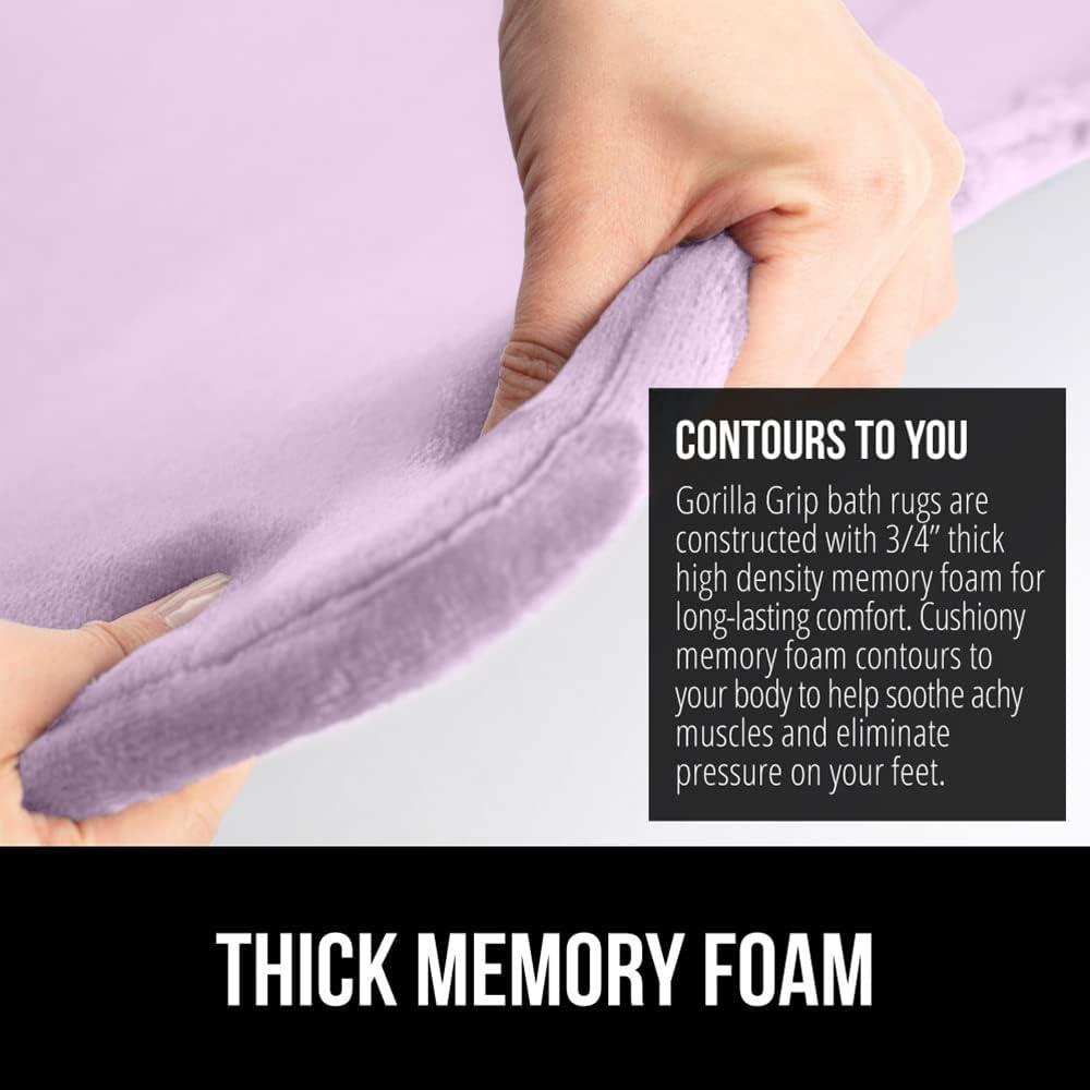 imageGORILLA GRIP Thick Memory Foam Toilet Rug for Bathroom Square Shaped Washable Soft Absorbent Velvet Topside Floor Mats Machine Wash Cushioned Luxury Rugs for Bath Room 225x195 Graphite GraySoft Purple