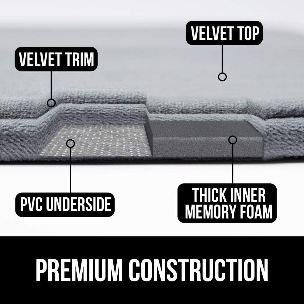 imageGORILLA GRIP Thick Memory Foam Toilet Rug for Bathroom Square Shaped Washable Soft Absorbent Velvet Topside Floor Mats Machine Wash Cushioned Luxury Rugs for Bath Room 225x195 Graphite GrayPink
