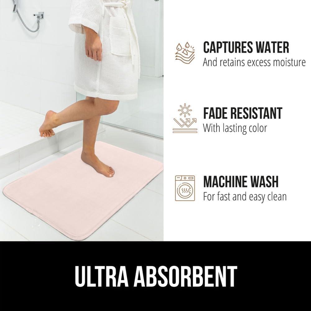 imageGORILLA GRIP Thick Memory Foam Toilet Rug for Bathroom Square Shaped Washable Soft Absorbent Velvet Topside Floor Mats Machine Wash Cushioned Luxury Rugs for Bath Room 225x195 Graphite GrayPink