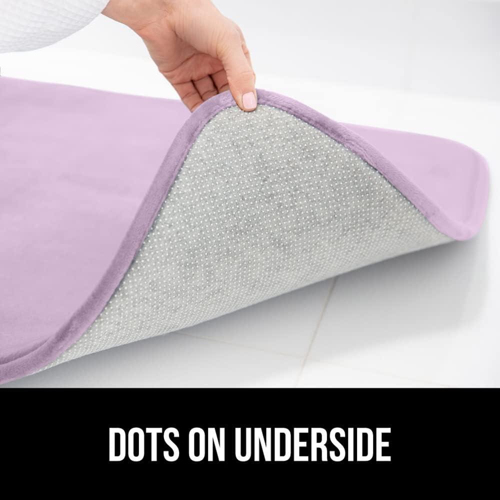 imageGORILLA GRIP Thick Memory Foam Toilet Rug for Bathroom Square Shaped Washable Soft Absorbent Velvet Topside Floor Mats Machine Wash Cushioned Luxury Rugs for Bath Room 225x195 Graphite GraySoft Purple