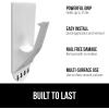 GORILLA GRIP Heavy Duty 25lbs Strong Reusable Wall Hanging Hooks, Easy Install Stick on Removable Hook, No Nail Damage, Multisurface Use for Decorations, 5 Pk and 2 Extra Strips, Plastic​