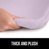 GORILLA GRIP Thick Memory Foam Toilet Rug for Bathroom, Square Shaped Washable, Soft Absorbent Velvet Topside Floor Mats, Machine Wash, Cushioned Luxury Rugs for Bath Room, 22.5×19.5, Graphite Gray(Soft Purple)
