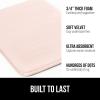 GORILLA GRIP Thick Memory Foam Toilet Rug for Bathroom, Square Shaped Washable, Soft Absorbent Velvet Topside Floor Mats, Machine Wash, Cushioned Luxury Rugs for Bath Room, 22.5×19.5, Graphite Gray(Pink)