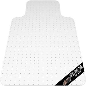 GORILLA GRIP Slip Resistant Office Chair Mat for Carpet Floors, Smooth Glide Under Desk Carpeted Floor Protector, Heavy Duty Plastic Computer Mats for Rolling Work and Gaming Chairs 29×47, Clear(Carpet Mat With Lip)