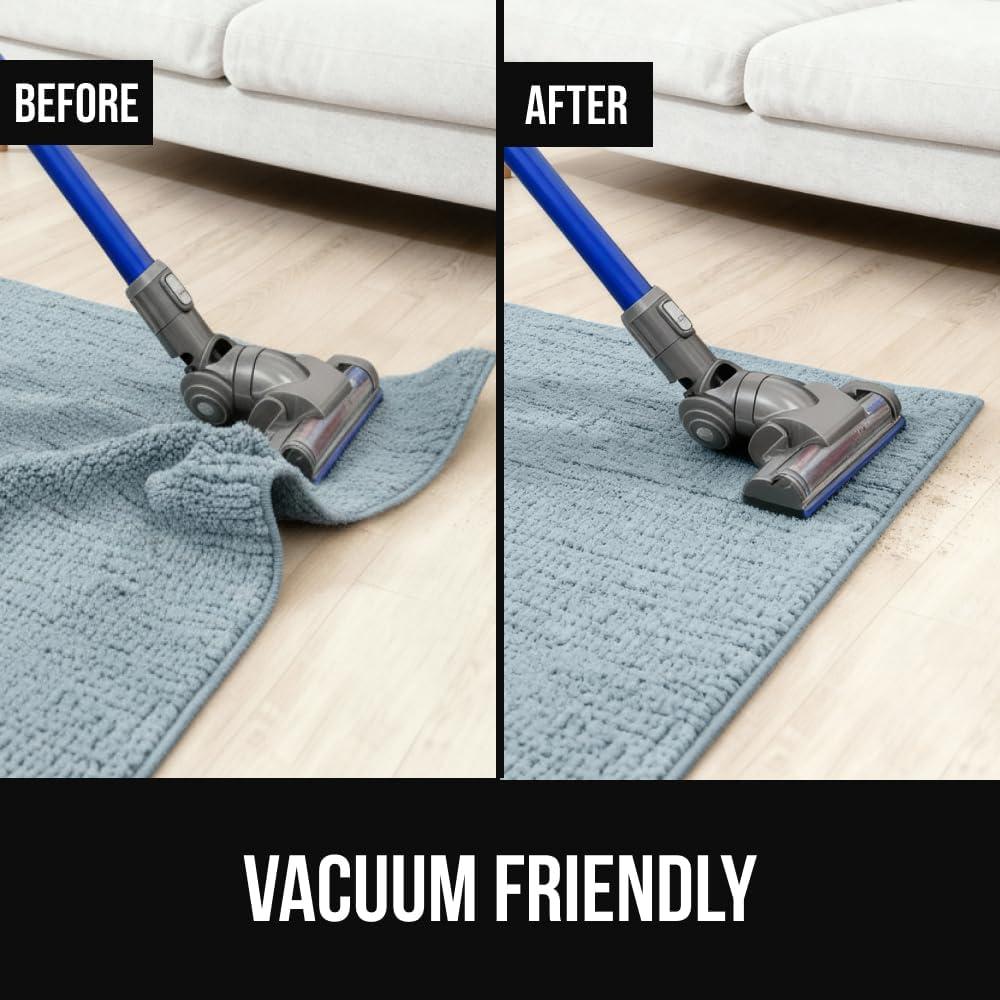 image:imageGORILLA GRIP Extra Wide Dual Sided Rug Gripper Pads Holds Carpet in Place on Hardwood Floors and Tile Removable Reusable Sticky Corner Grippers Universal Fit Floor Pad for Under Area Rugs 4 PackBlack