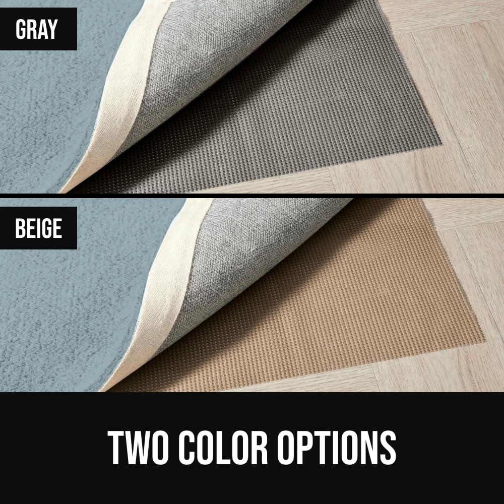 image:imageGORILLA GRIP Premium Dual Sided Extra Thick Rug Gripper Pad for Hardwood Floors Breathable Slip Resistant Pad Grips Under Carpet Area Rugs for Hard Surface Floor Protection Easy Trim Mats 2x3 BeigeGrey