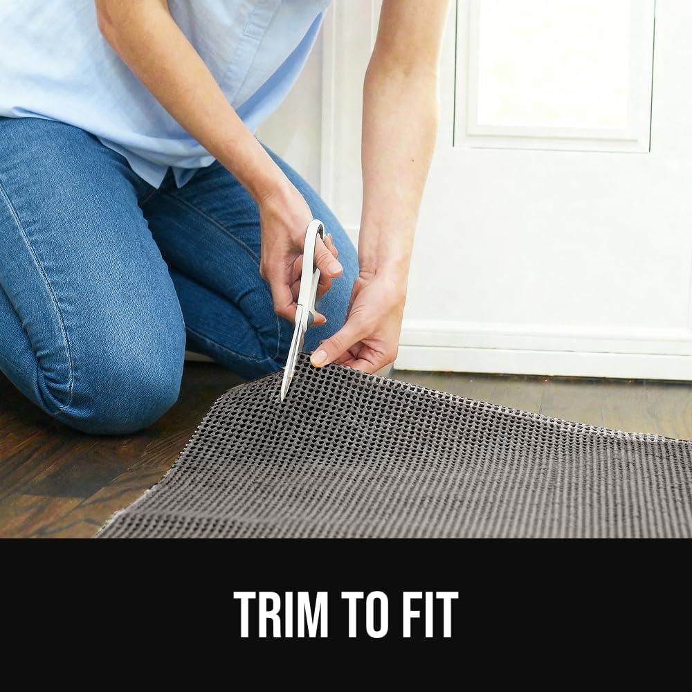 image:imageGORILLA GRIP Premium Dual Sided Extra Thick Rug Gripper Pad for Hardwood Floors Breathable Slip Resistant Pad Grips Under Carpet Area Rugs for Hard Surface Floor Protection Easy Trim Mats 2x3 BeigeGrey