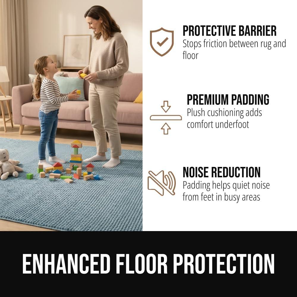 image:imageGORILLA GRIP Premium Dual Sided Extra Thick Rug Gripper Pad for Hardwood Floors Breathable Slip Resistant Pad Grips Under Carpet Area Rugs for Hard Surface Floor Protection Easy Trim Mats 2x3 BeigeBeige