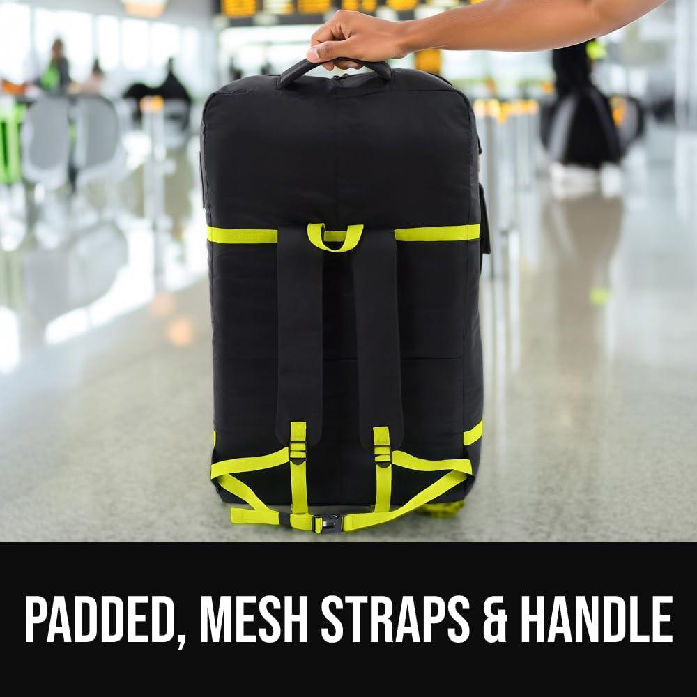 image:imageGORILLA GRIP Tear and Water Resistant Padded Car Seat Travel Bag for Airplane and Airport Universal Fit Baby Carseat Bags Handle amp Shoulder Straps Air Gate Check Toddler Stroller Carrier GreenYellow