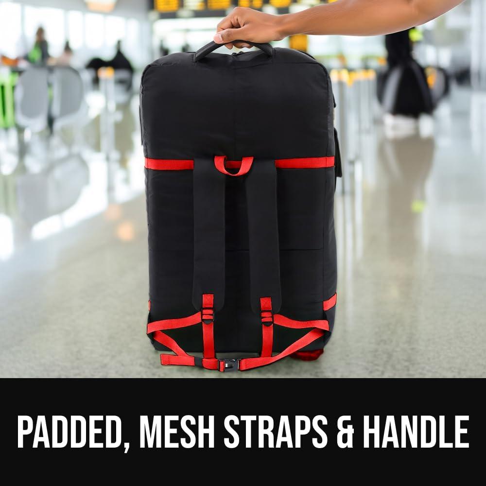 image:imageGORILLA GRIP Tear and Water Resistant Padded Car Seat Travel Bag for Airplane and Airport Universal Fit Baby Carseat Bags Handle amp Shoulder Straps Air Gate Check Toddler Stroller Carrier GreenRed