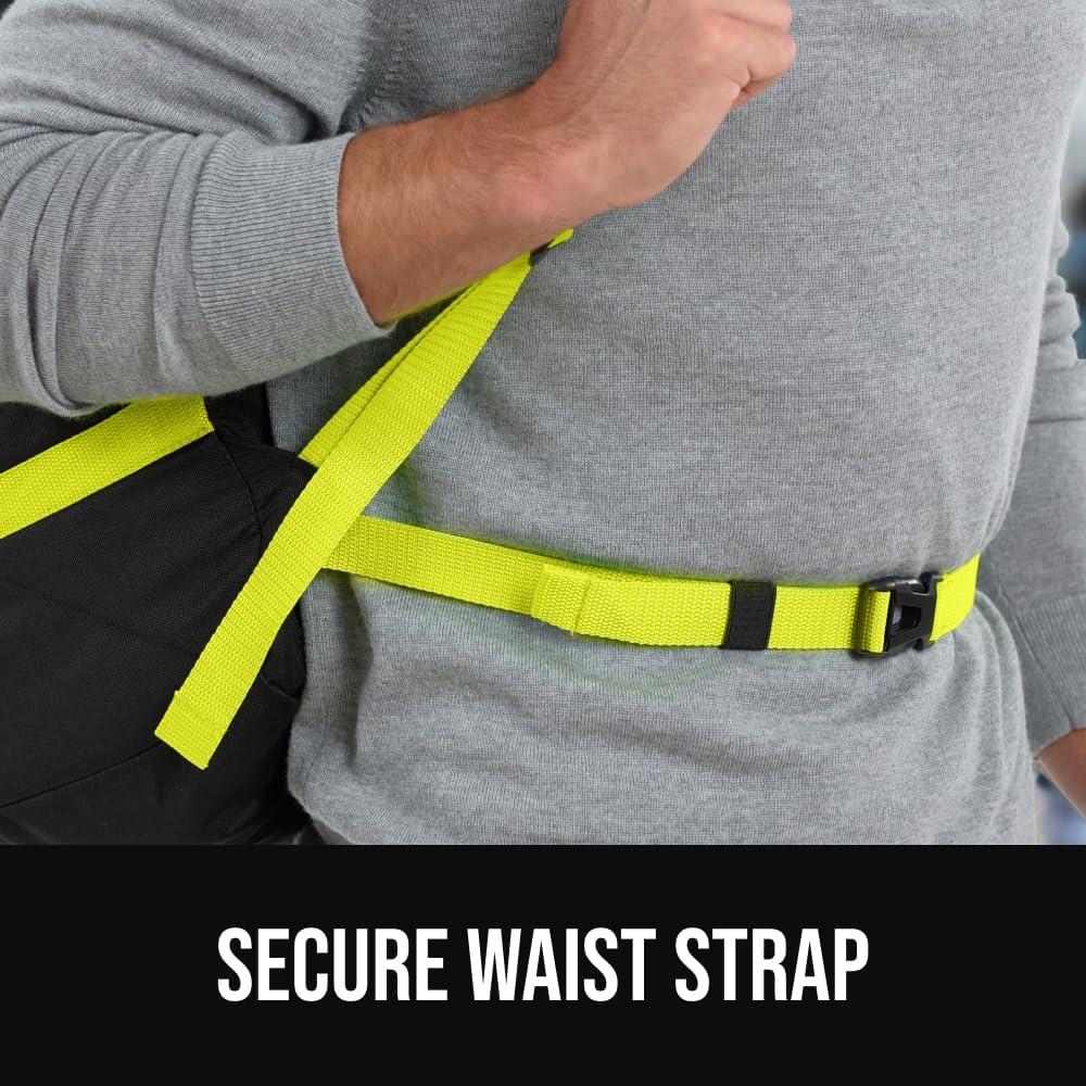 image:imageGORILLA GRIP Tear and Water Resistant Padded Car Seat Travel Bag for Airplane and Airport Universal Fit Baby Carseat Bags Handle amp Shoulder Straps Air Gate Check Toddler Stroller Carrier GreenYellow