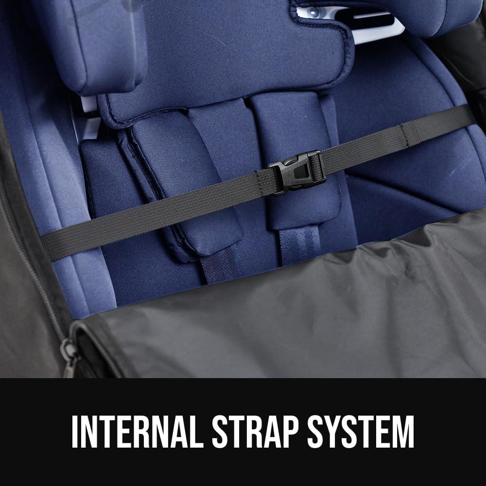 image:imageGORILLA GRIP Tear and Water Resistant Padded Car Seat Travel Bag for Airplane and Airport Universal Fit Baby Carseat Bags Handle amp Shoulder Straps Air Gate Check Toddler Stroller Carrier GreenYellow