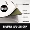 GORILLA GRIP Extra Wide Dual Sided Rug Gripper Pads, Holds Carpet in Place on Hardwood Floors and Tile, Removable Reusable Sticky Corner Grippers, Universal Fit Floor Pad for Under Area Rugs, 4 Pack(Black)