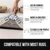 GORILLA GRIP Extra Wide Dual Sided Rug Gripper Pads, Holds Carpet in Place on Hardwood Floors and Tile, Removable Reusable Sticky Corner Grippers, Universal Fit Floor Pad for Under Area Rugs, 4 Pack(Black)