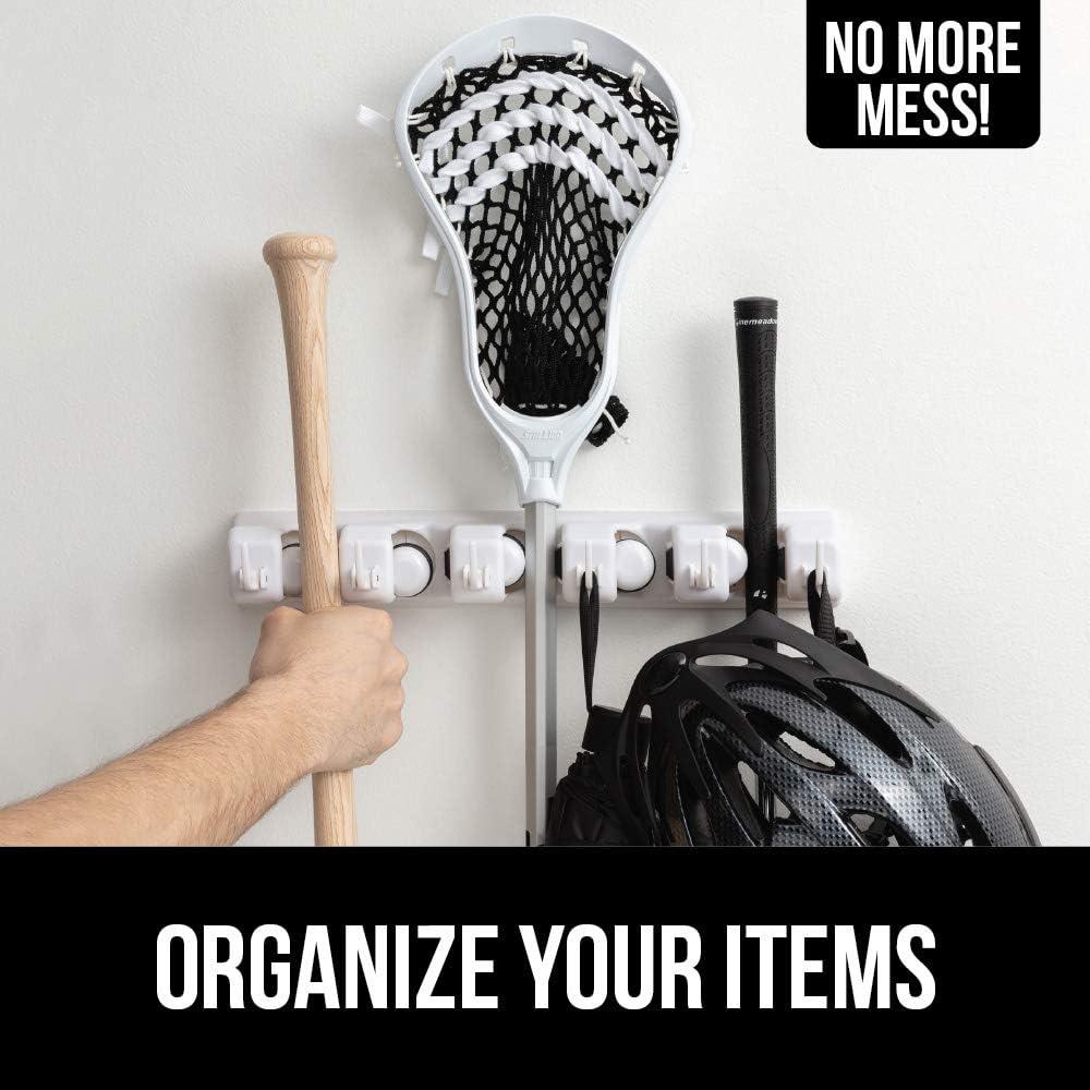 image:imageGORILLA GRIP Wall Mount Hook Fixture Also Includes Slots to Hold Mop Broom Tools Easy Install Organize Cleaners Tools Home Kitchen Garage 6 Hooks 5 Slots BeigeBrown