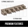 GORILLA GRIP Wall Mount Hook Fixture, Also Includes Slots to Hold Mop, Broom, Tools, Easy Install, Organize Cleaners, Tools, Home, Kitchen, Garage, 6 Hooks 5 Slots, Beige(Beige)
