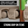 GORILLA GRIP Wall Mount Hook Fixture, Also Includes Slots to Hold Mop, Broom, Tools, Easy Install, Organize Cleaners, Tools, Home, Kitchen, Garage, 6 Hooks 5 Slots, Beige(Beige)