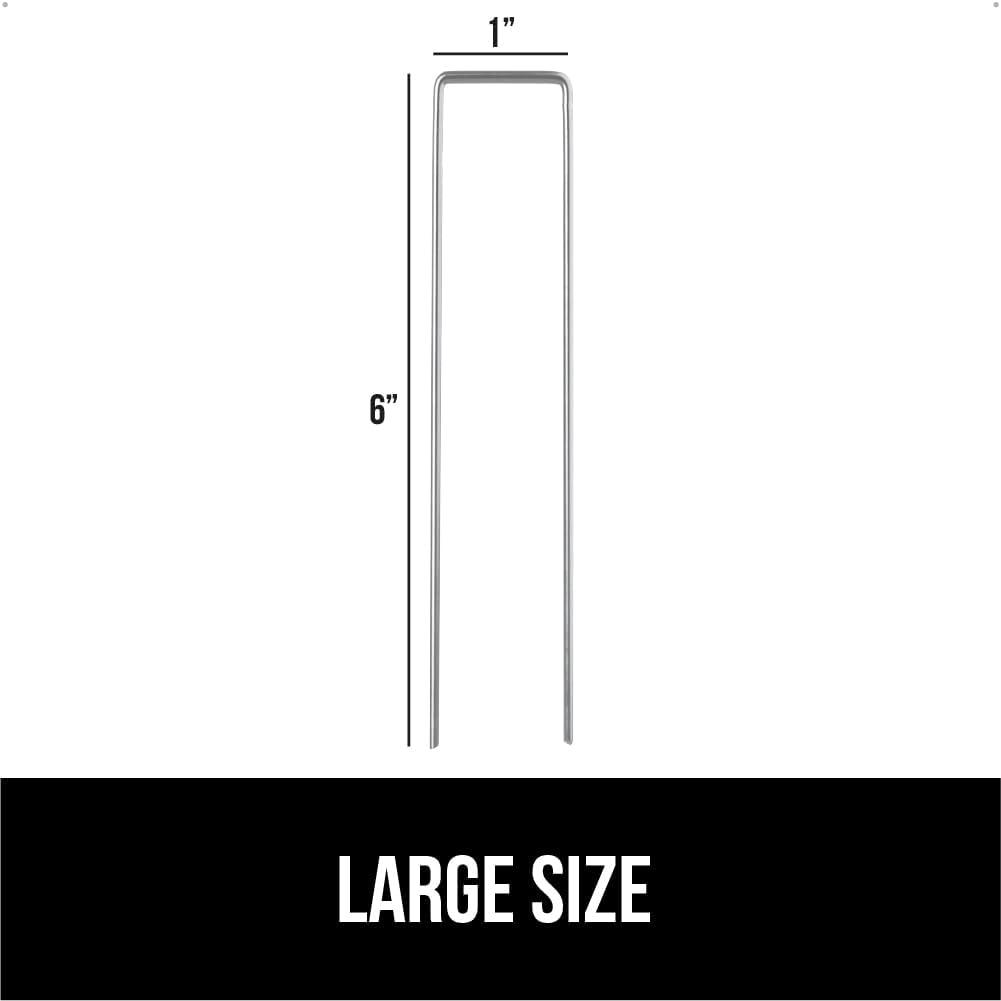 image:imageGORILLA GRIP 50 Pack Strong Galvanized Steel Landscape Staples RustResistant Sharp Tips Plant and Garden Stakes Adjustable Ground Yard Anchors Outdoor Metal Landscaping Pins for Lawn 6 Inch50 Pack