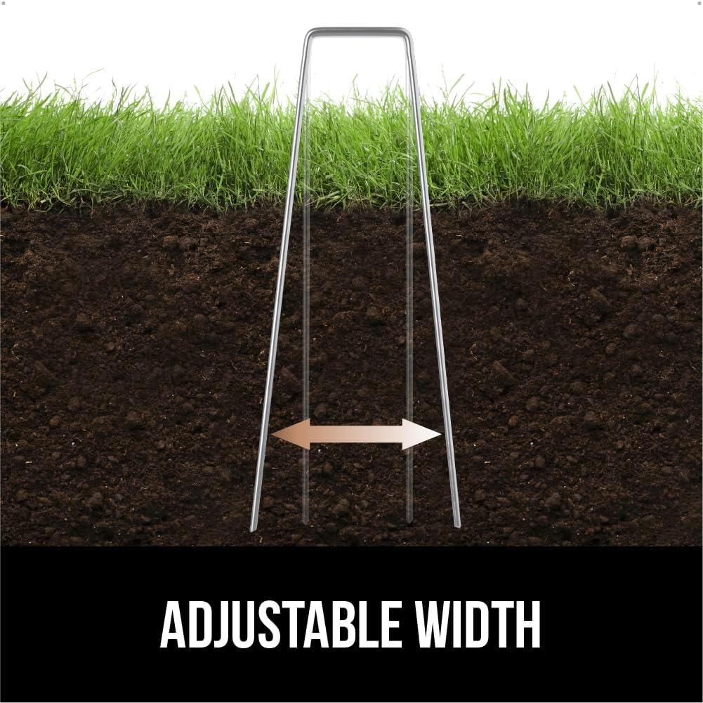 image:imageGORILLA GRIP 50 Pack Strong Galvanized Steel Landscape Staples RustResistant Sharp Tips Plant and Garden Stakes Adjustable Ground Yard Anchors Outdoor Metal Landscaping Pins for Lawn 6 Inch300 Pack