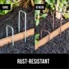 GORILLA GRIP 50 Pack Strong Galvanized Steel Landscape Staples, Rust-Resistant Sharp Tips, Plant and Garden Stakes, Adjustable Ground Yard Anchors, Outdoor Metal Landscaping Pins for Lawn, 6 Inch(300 Pack)