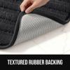 GORILLA GRIP Textured Backing Bathroom Rugs, Soft Memory Foam Absorbent Striped Bath Mats, Machine Washable & Fade Resistant, Bathmat Accessories for Floor, Home Decor Shower Essentials, Gray 24×16(Black)