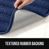 GORILLA GRIP Textured Backing Bathroom Rugs, Soft Memory Foam Absorbent Striped Bath Mats, Machine Washable & Fade Resistant, Bathmat Accessories for Floor, Home Decor Shower Essentials, Gray 24×16(Navy)