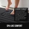 GORILLA GRIP Textured Backing Bathroom Rugs, Soft Memory Foam Absorbent Striped Bath Mats, Machine Washable & Fade Resistant, Bathmat Accessories for Floor, Home Decor Shower Essentials, Gray 24×16(Black)