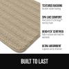 GORILLA GRIP Textured Backing Bathroom Rugs, Soft Memory Foam Absorbent Striped Bath Mats, Machine Washable & Fade Resistant, Bathmat Accessories for Floor, Home Decor Shower Essentials, Gray 24×16(Beige)
