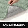 GORILLA GRIP Textured Backing Bathroom Rugs, Soft Memory Foam Absorbent Striped Bath Mats, Machine Washable & Fade Resistant, Bathmat Accessories for Floor, Home Decor Shower Essentials, Gray 24×16(Sage)