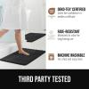 GORILLA GRIP Textured Backing Bathroom Rugs, Soft Memory Foam Absorbent Striped Bath Mats, Machine Washable & Fade Resistant, Bathmat Accessories for Floor, Home Decor Shower Essentials, Gray 24×16(Black)