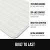 GORILLA GRIP Textured Backing Bathroom Rugs, Soft Memory Foam Absorbent Striped Bath Mats, Machine Washable & Fade Resistant, Bathmat Accessories for Floor, Home Decor Shower Essentials, Gray 24×16(White)
