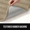 GORILLA GRIP Textured Backing Bathroom Rugs, Soft Memory Foam Absorbent Striped Bath Mats, Machine Washable & Fade Resistant, Bathmat Accessories for Floor, Home Decor Shower Essentials, Gray 24×16(Beige)