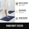 GORILLA GRIP Textured Backing Bathroom Rugs, Soft Memory Foam Absorbent Striped Bath Mats, Machine Washable & Fade Resistant, Bathmat Accessories for Floor, Home Decor Shower Essentials, Gray 24×16(Navy)