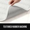 GORILLA GRIP Textured Backing Bathroom Rugs, Soft Memory Foam Absorbent Striped Bath Mats, Machine Washable & Fade Resistant, Bathmat Accessories for Floor, Home Decor Shower Essentials, Gray 24×16(White)